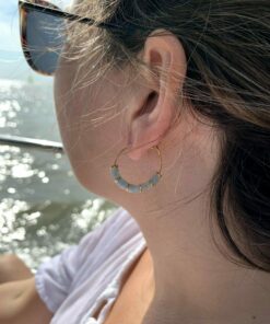 boucles créoles pierres aigue marine