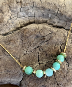 Collier perles et pierres chrysoprase