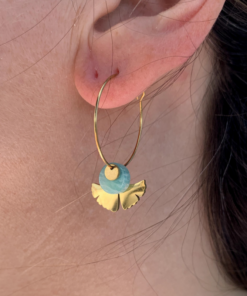 Boucles d’oreilles créoles en pierre naturelle