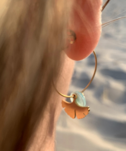 Boucles d’oreilles créoles en pierre naturelle