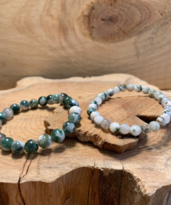 Bracelet pierres fines agate mousse