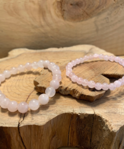 Bracelet en pierre fines quartz rose