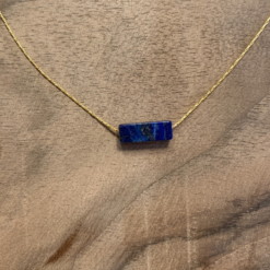 Collier pierre rectangle Lapis lazuli