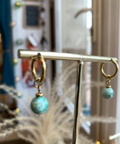 Boucles Mini créoles Turquoise